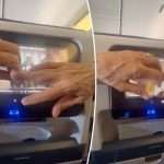 During A Long Haul Flight, A Rude Passenger Blocks The Tv