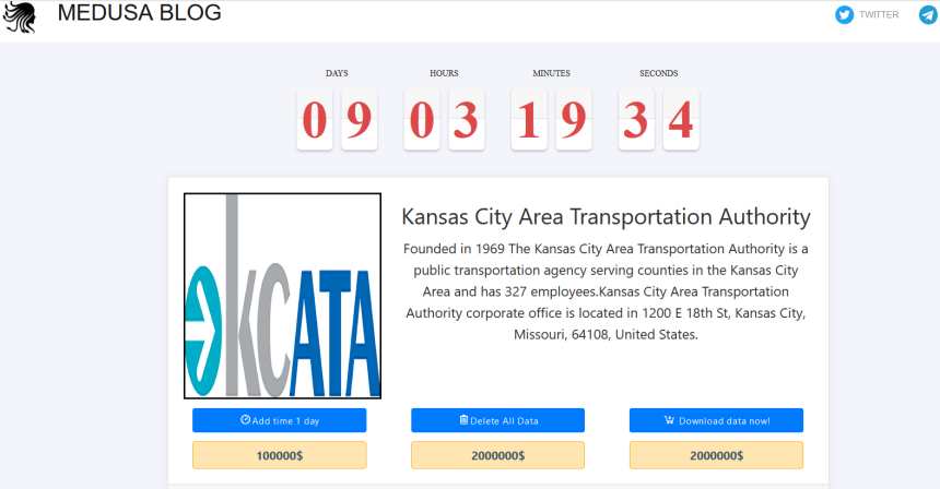 Medusa Ransomware Attack Hits Kansas City Regional Transit Authority